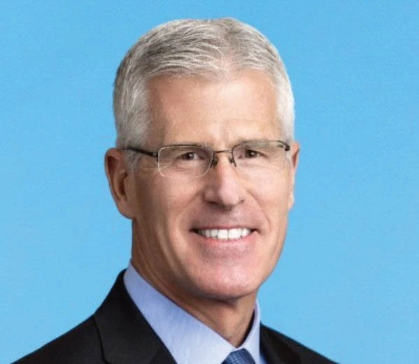 Portrait of Mark Nelson, Chevron vice chairman, against a blue background